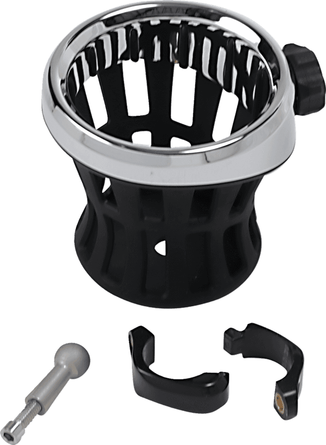 CIRO 0636-0024 Drink Holder - 1-1/4" Handlebar Mount - Chrome/Black Clamp — image 1 of 2