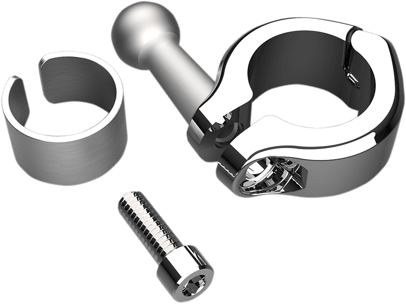 CIRO 0636-0160 Aluminum Clamp Kit - Ball Mount - 7/8" - 1" Handlebars - Chrome