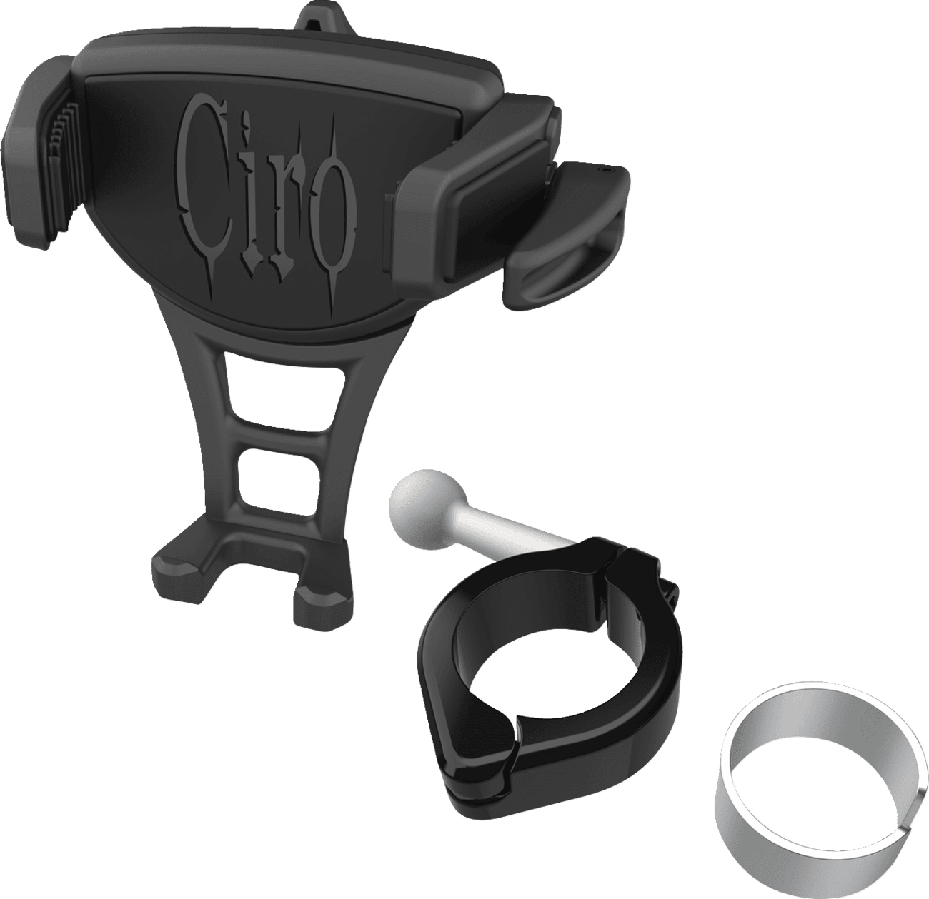 CIRO 0636-0575 Constrictor Phone Holder - Black - Black 1-1/8" | 1-1/4" Handlebar Mount