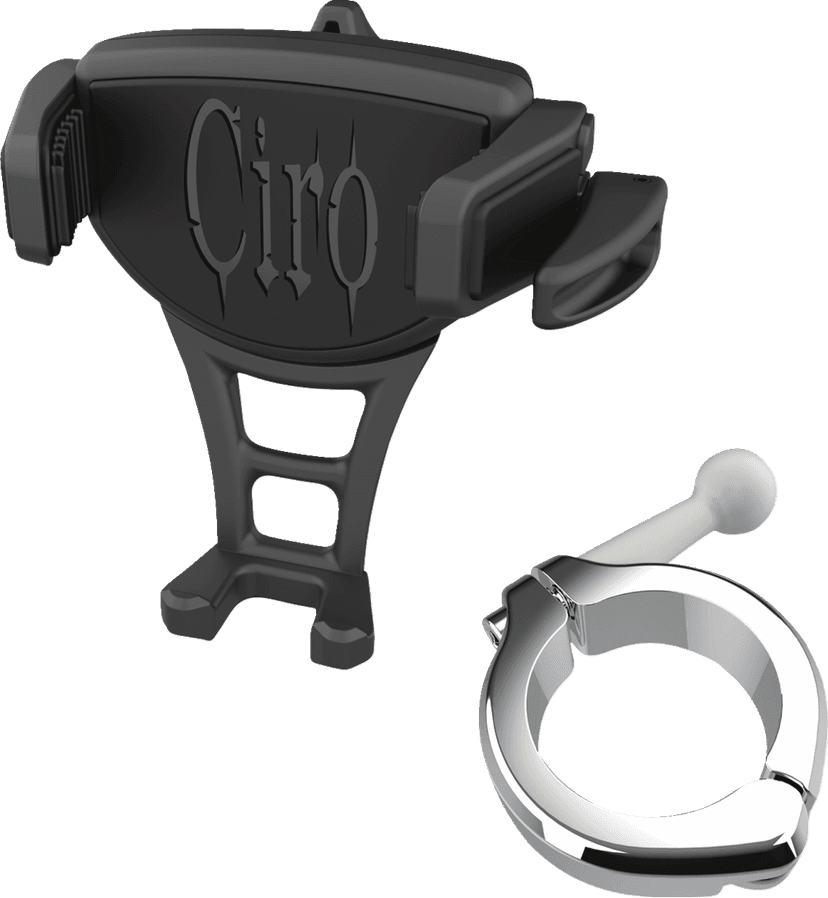 CIRO 0636-0576 Constrictor Phone Holder - Black - Chrome 1-1/2" Handlebar Mount