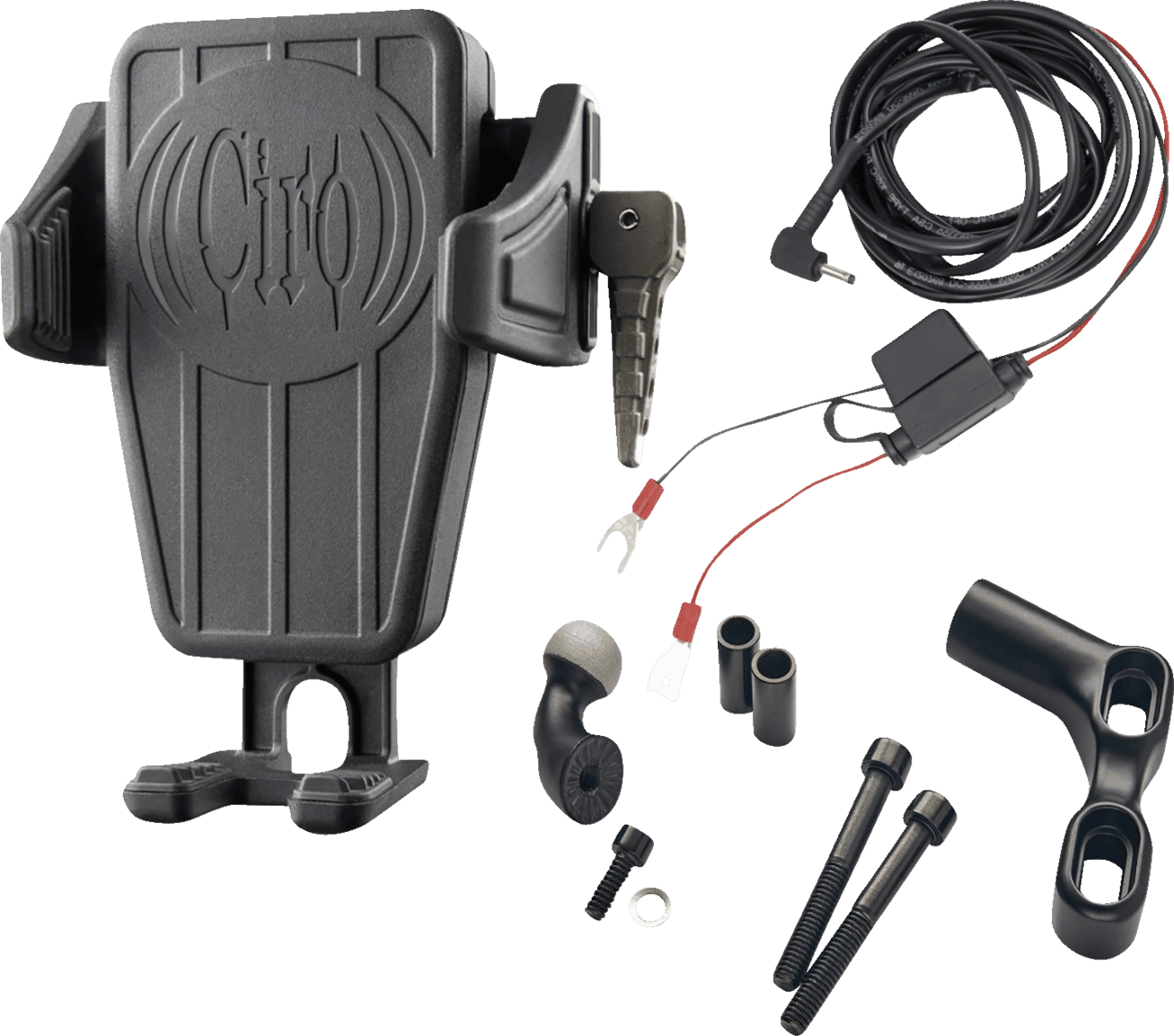 CIRO 0636-0580 Gen 2 Cybercharger® Phone Holder - Black - Black Offset Perch Mount