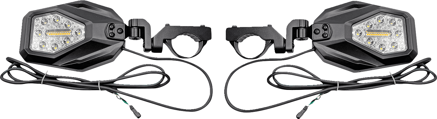 CUSTOM DYNAMICS 0640-1664 Mirrors - SXS - Side View - Hexagon - Black