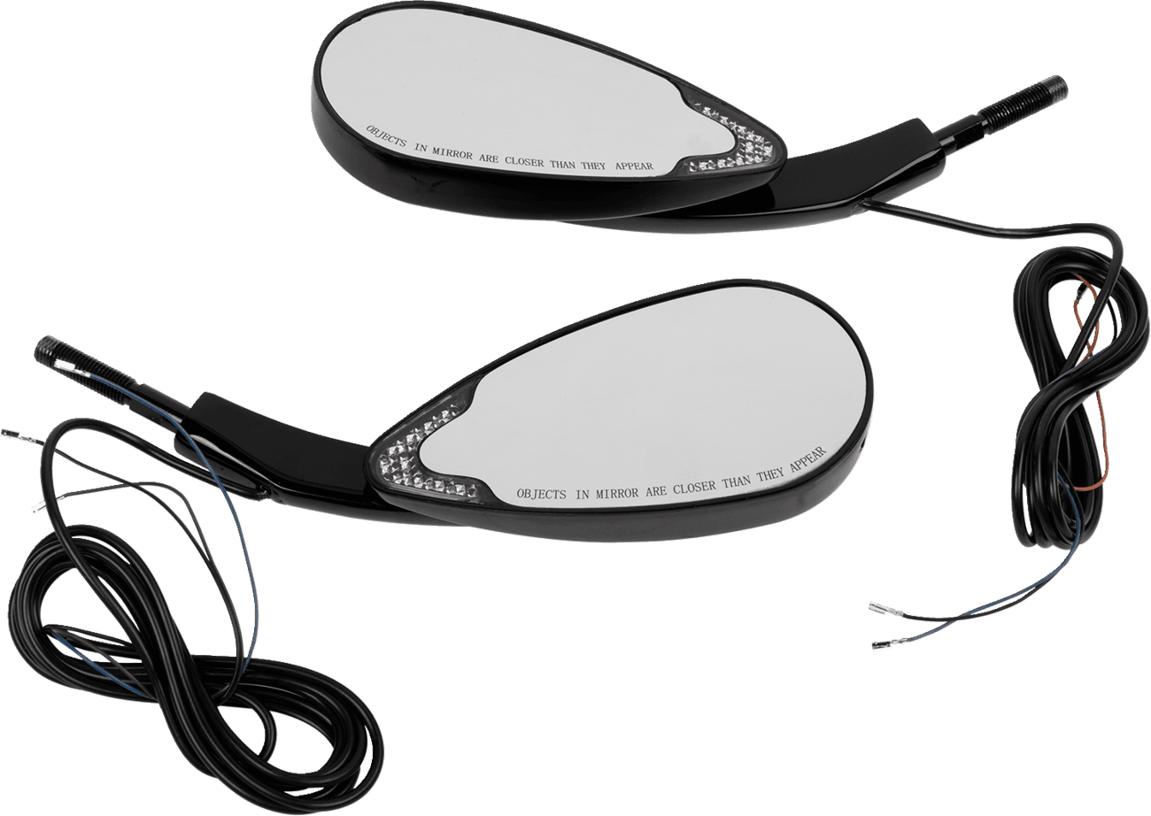 CUSTOM DYNAMICS 0640-1759 Mirrors - Side View - with LED Turn Signal - Black - Pair
