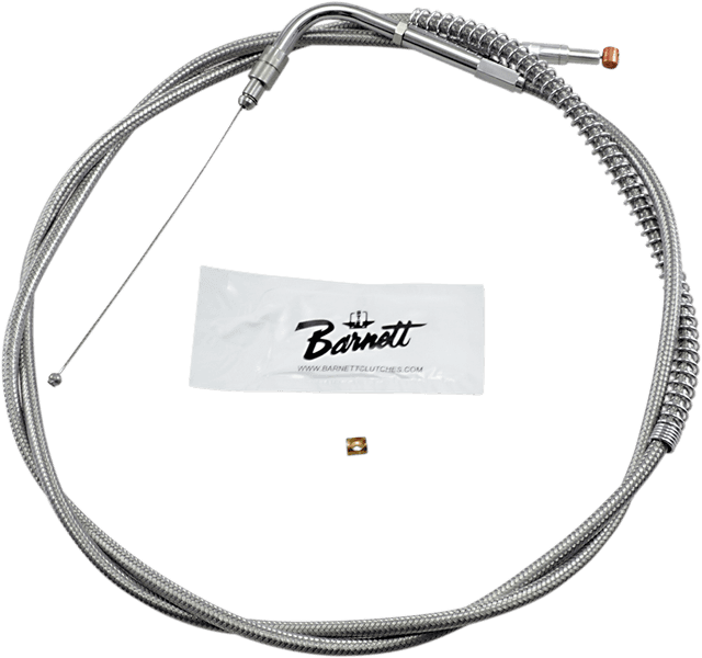 BARNETT 0650-1112 Stainless Steel Throttle Cable - +10" - '96-'01 Touring