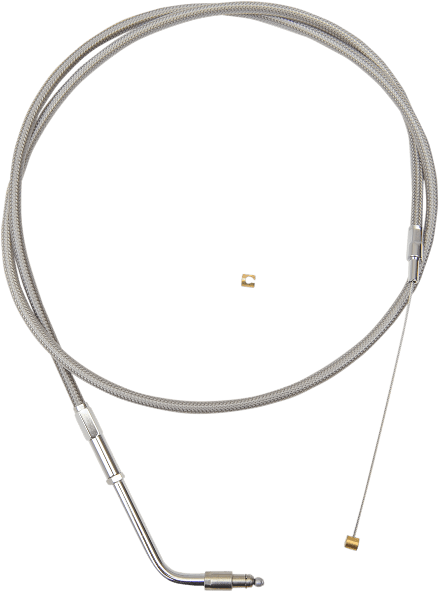 LA CHOPPERS 0650-1417 Stainless Braided Handlebar Throttle Cable - 15"-17" - '96-'07 Touring