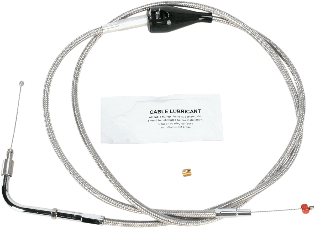 BARNETT 0651-0674 Stainless Steel Idle Cable - Cruise - +8" - '96-'01 Touring