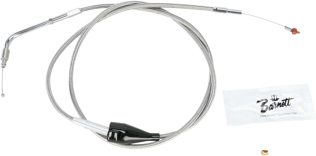 BARNETT 0651-0676 Stainless Steel Idle Cable - Cruise - +8" - '02-'07 Touring