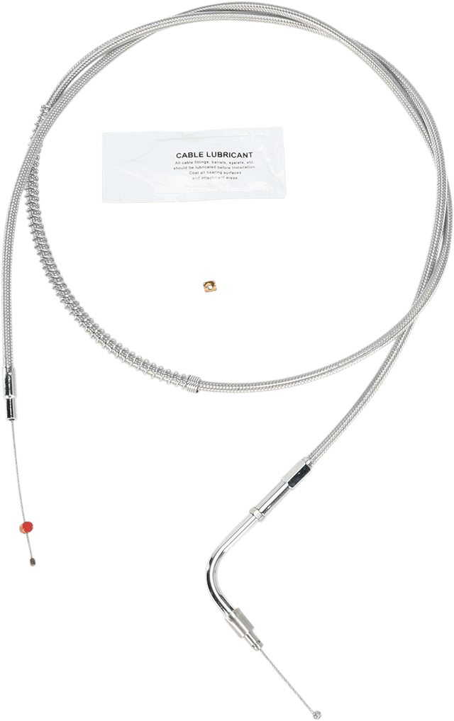 BARNETT 0651-0680 Stainless Steel Idle Cable - +10" - '96-'01 Touring
