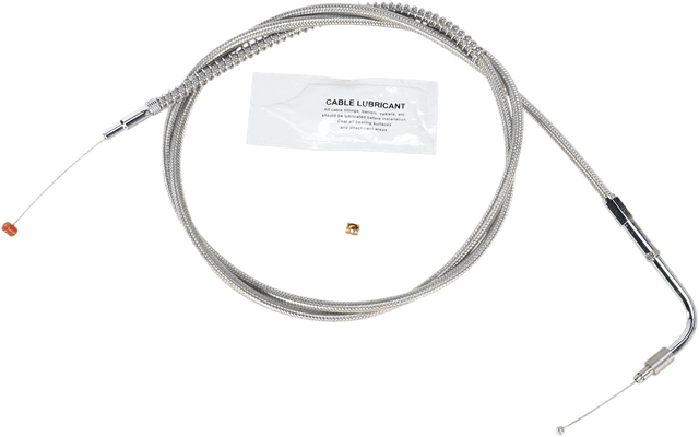 BARNETT 0651-0690 Stainless Steel Idle Cable - +12" - '96-'01 Touring