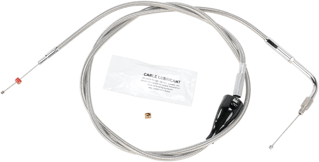BARNETT 0651-0694 Stainless Steel Idle Cable - Cruise - +12" - '96-'01 Touring