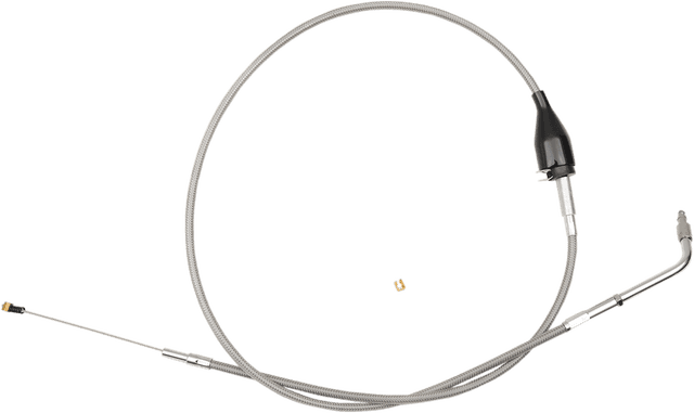 LA CHOPPERS 0651-0755 Stainless Braided Handlebar Idle Cable - 12"-14" - FXDB/C