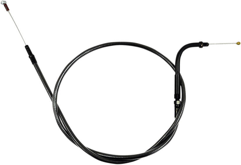 LA CHOPPERS 0651-0777 Midnight Braided Handlebar Idle Cable - Mini - Touring