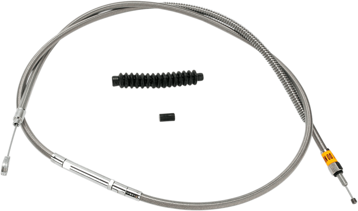 BARNETT 0652-0517 High-Efficiency Stainless Steel Clutch Cable for Harley-Davidson - +6" - '93-'03 Dyna
