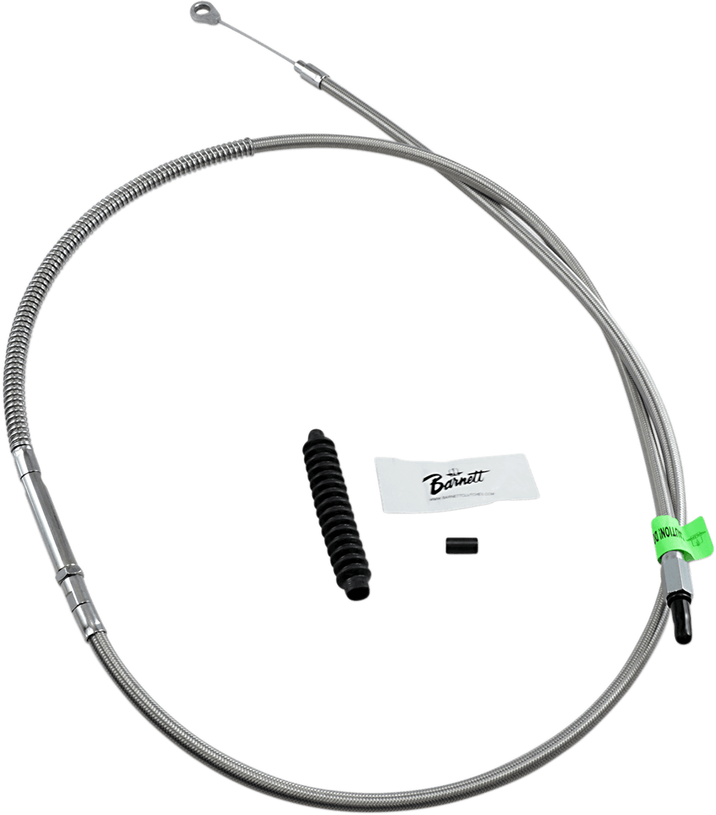 BARNETT 0652-1243 High-Efficiency Stainless Steel Clutch Cable for Harley-Davidson - +6" - '07-'14 Softail