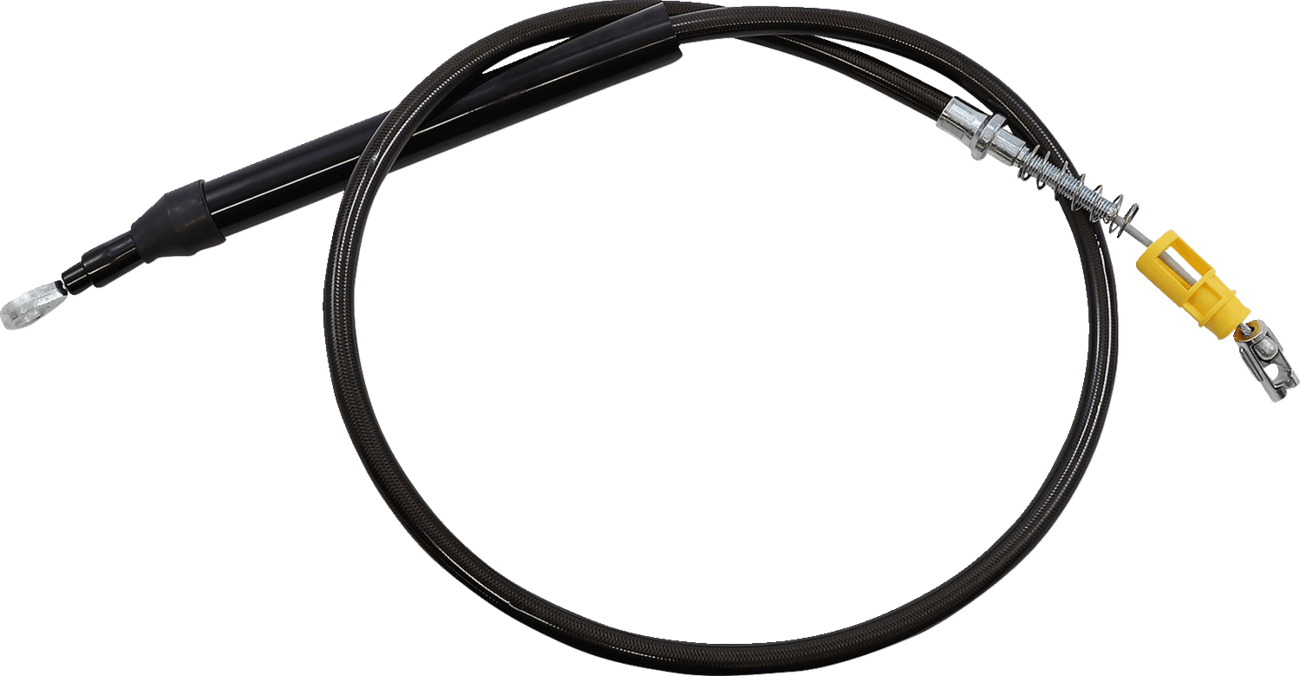 LA CHOPPERS 0652-2430 Midnight Braided Clutch Cable - Quick Connect - 12"-14" Ape Hanger Handlebars - '18-'21 Softail