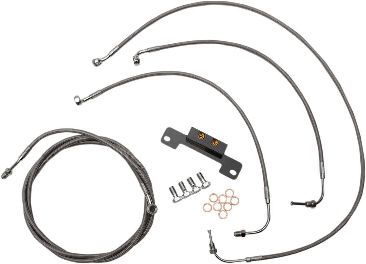 LA CHOPPERS 0662-0199 Standard Black Vinyl Handlebar Cable/Brake Line Kit - 12"-14" Ape Hangers - '17-'19 Touring