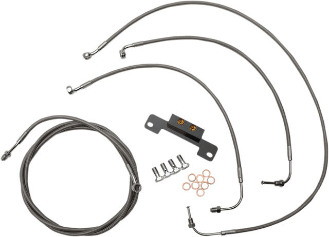 LA CHOPPERS 0662-0204 Standard Stainless Braided Handlebar Cable/Brake Line Kit - 18"-20" Ape Hangers - '17-'19 Touring