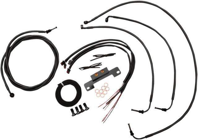 LA CHOPPERS 0662-0209 Complete Midnight Braided Cable Kit - Mini Handlebars - '17-'20 Touring
