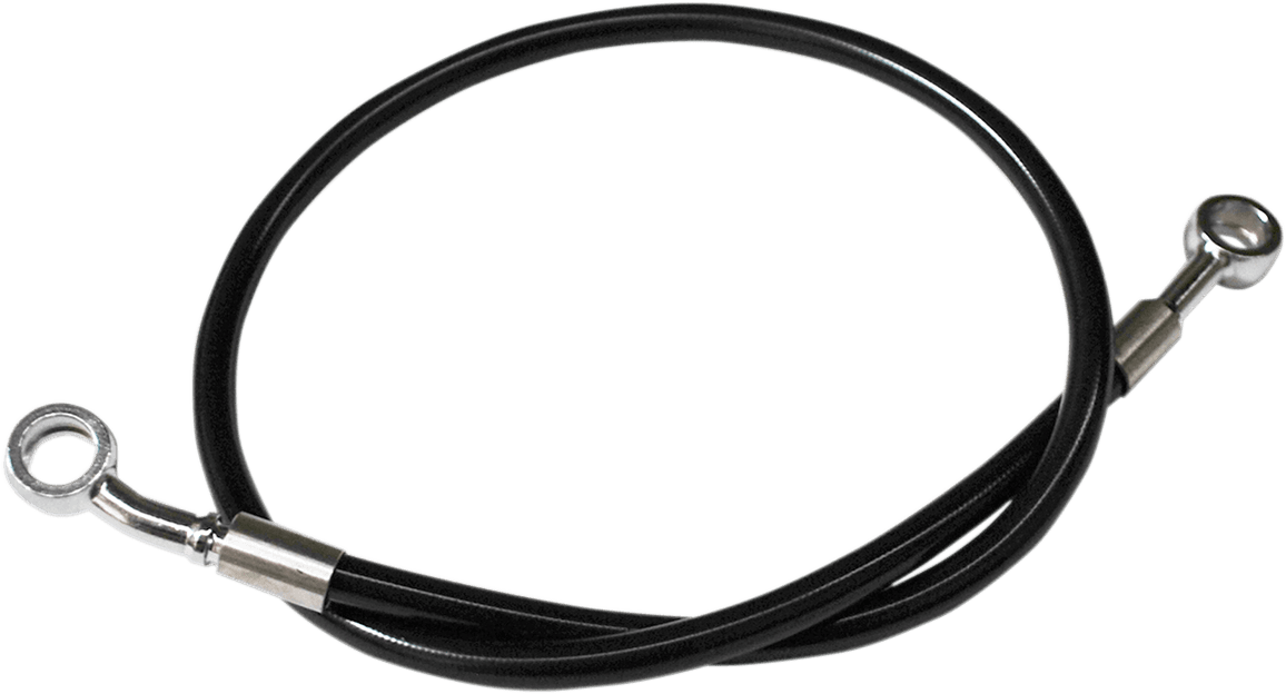 LA CHOPPERS 0662-0455 Scout Complete Stainless Braided Handlebar Cable/Brake Line Kit - Stock Handlebars - Black