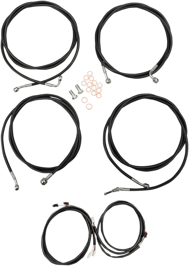 LA CHOPPERS 0662-0556 Complete Plug-and-Play Cable Kit - Mini Handlebars - '17-'20 Touring - ABS - Black