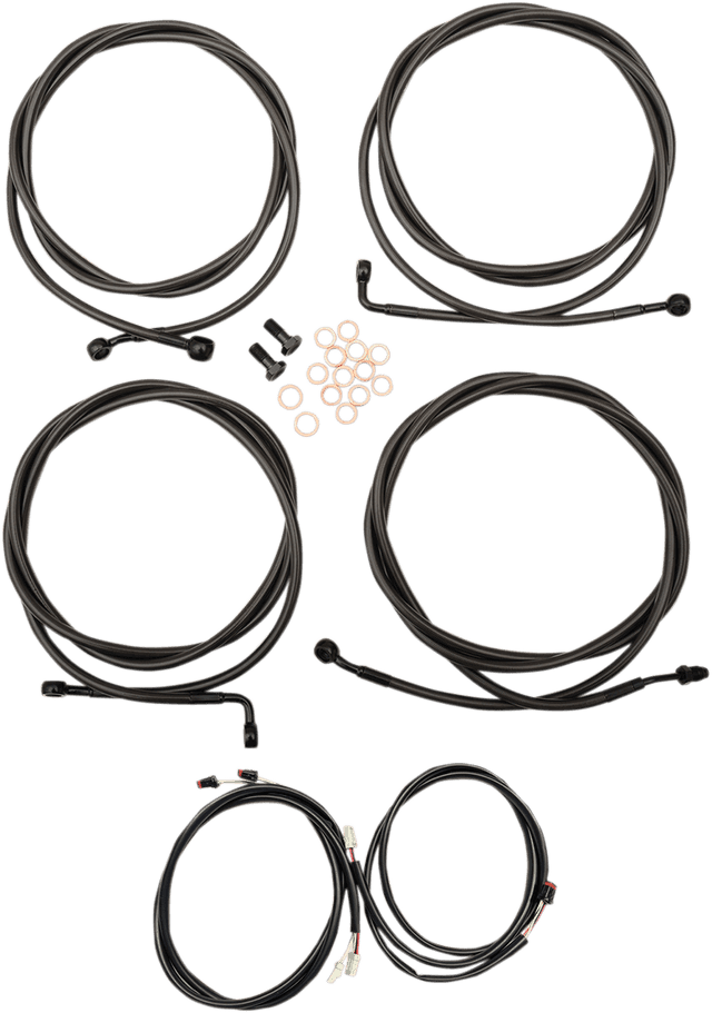 LA CHOPPERS 0662-0557 Complete Plug-and-Play Cable Kit - Mini Handlebars - '17-'20 Touring - ABS - Midnight