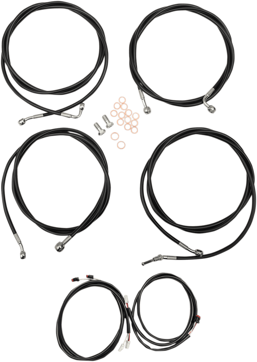 LA CHOPPERS 0662-0562 Complete Plug-and-Play Cable Kit - 15" - 17" Handlebars - '17-'20 Touring - ABS - Black