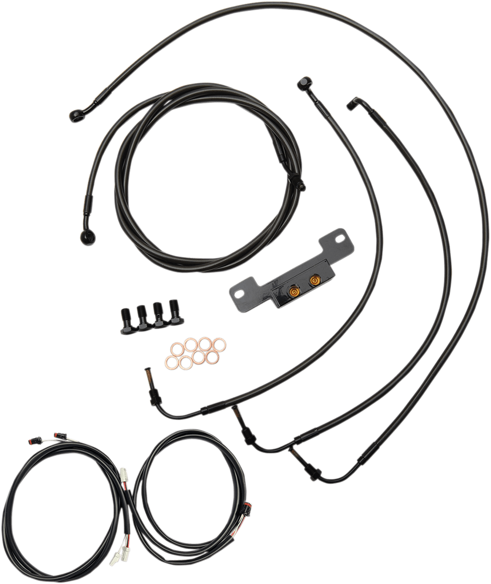 LA CHOPPERS 0662-0569 Complete Plug-and-Play Cable Kit - 12" - 14" Handlebars - '17-'19 Touring - Midnight