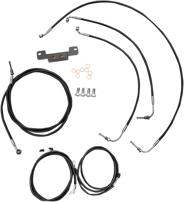 LA CHOPPERS 0662-0571 Complete Plug-and-Play Cable Kit - 15" - 17" Handlebars - '17-'19 Touring - Black