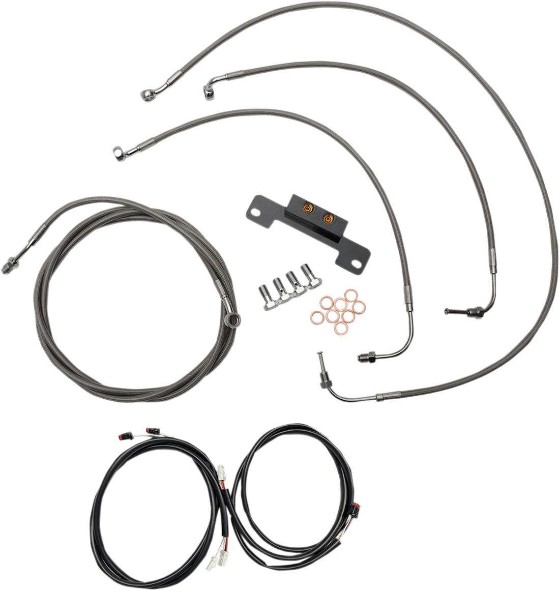 LA CHOPPERS 0662-0573 Complete Plug-and-Play Cable Kit - 18" - 20" Handlebars - '17-'19 Touring - Stainless