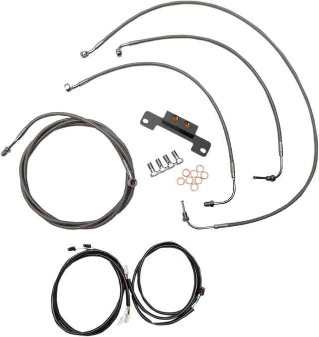 LA CHOPPERS 0662-0573 Complete Plug-and-Play Cable Kit - 18" - 20" Handlebars - '17-'19 Touring - Stainless