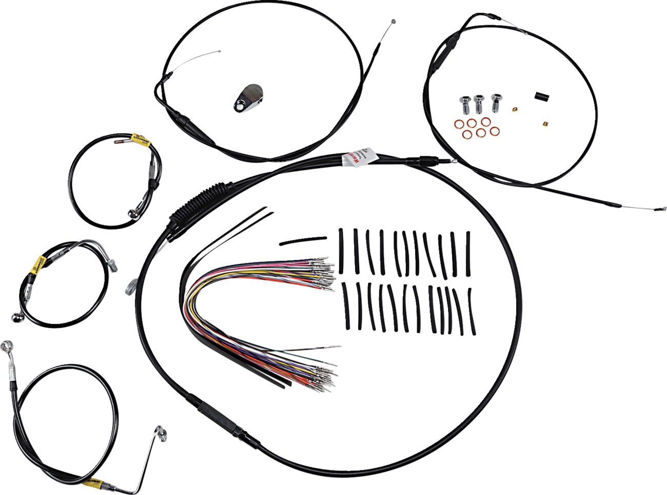 BURLY BRAND 0662-0578 Control Kit for Early Touring Bikes with Bagger Bar Handlebars - 13" - Non-Cruise - Black