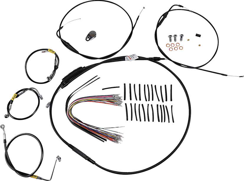 BURLY BRAND 0662-0578 Control Kit for Early Touring Bikes with Bagger Bar Handlebars - 13" - Non-Cruise - Black