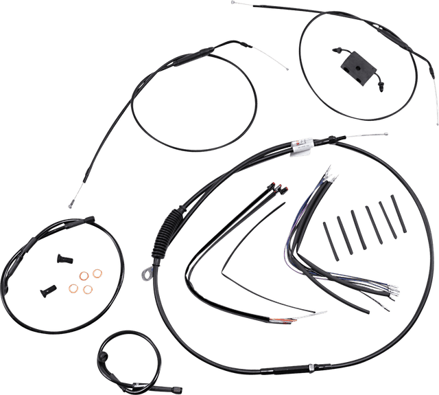BURLY BRAND 0662-0587 Extended Handlebar Cable and Brake Line Kit for Sportsters with ABS - 12" Ape Hanger Handlebars