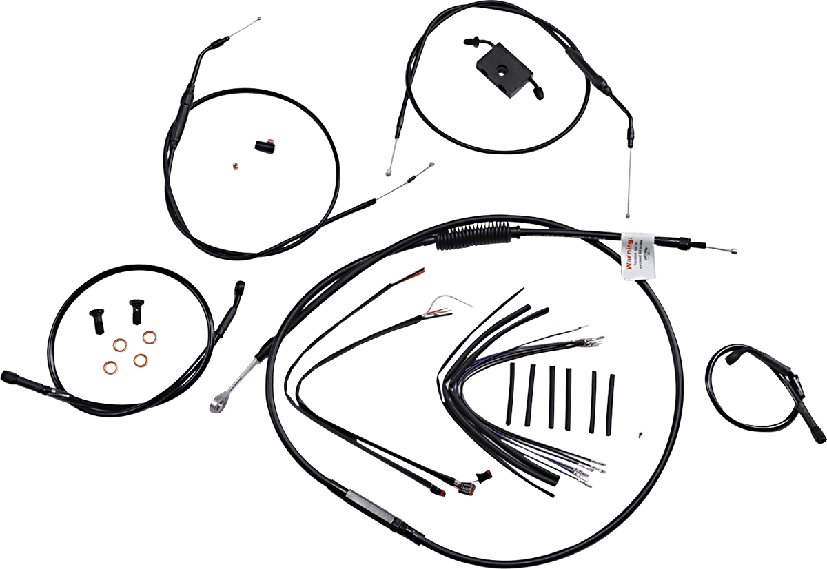 BURLY BRAND 0662-0588 Extended Handlebar Cable and Brake Line Kit for Sportsters with ABS - 14" Ape Hanger Handlebars