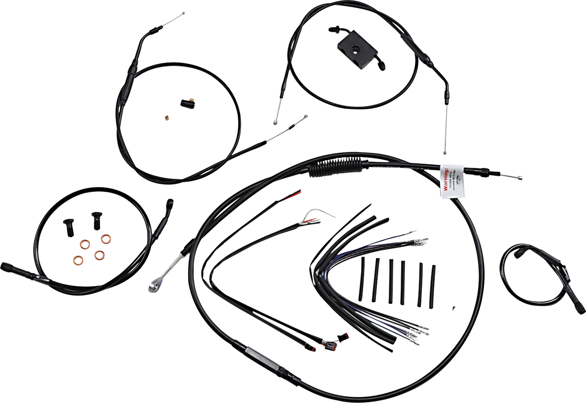 BURLY BRAND 0662-0588 Extended Handlebar Cable and Brake Line Kit for Sportsters with ABS - 14" Ape Hanger Handlebars