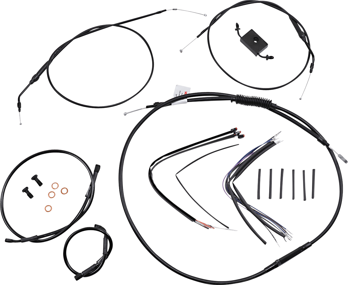 BURLY BRAND 0662-0589 Extended Handlebar Cable and Brake Line Kit for Sportsters with ABS - 16" Ape Hanger Handlebars
