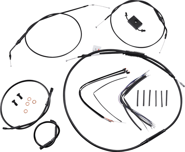 BURLY BRAND 0662-0589 Extended Handlebar Cable and Brake Line Kit for Sportsters with ABS - 16" Ape Hanger Handlebars