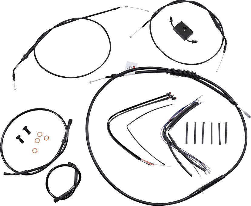BURLY BRAND 0662-0589 Extended Handlebar Cable and Brake Line Kit for Sportsters with ABS - 16" Ape Hanger Handlebars