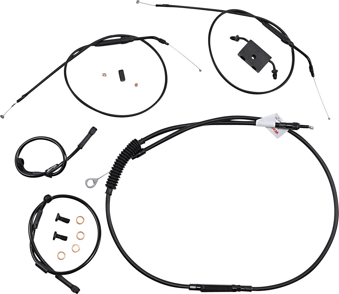 BURLY BRAND 0662-0590 Extended Handlebar Cable and Brake Line Kit for Sportsters with ABS - Tracker/Scrambler Handlebars