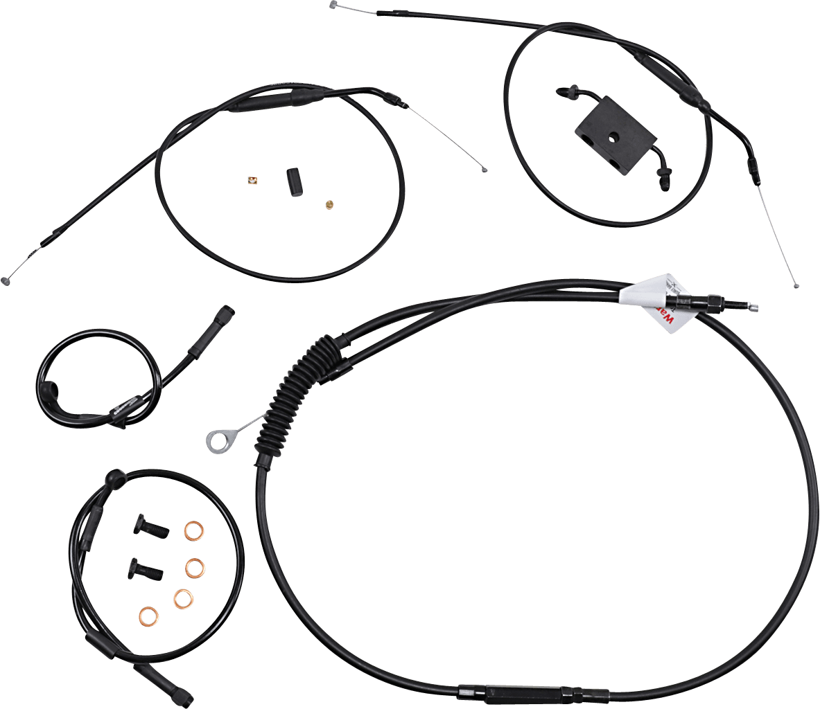 BURLY BRAND 0662-0590 Extended Handlebar Cable and Brake Line Kit for Sportsters with ABS - Tracker/Scrambler Handlebars
