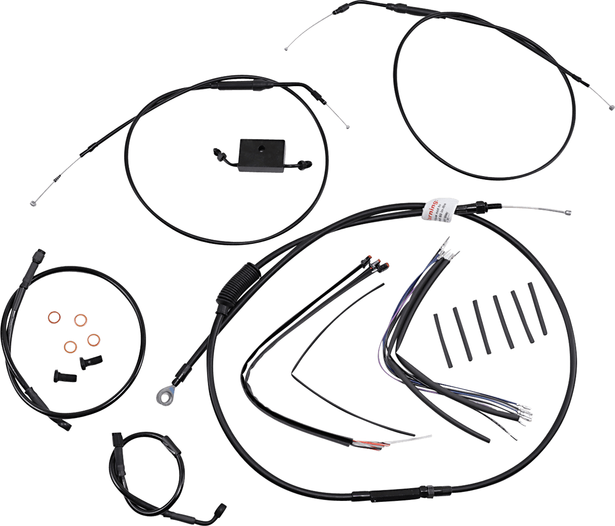 BURLY BRAND 0662-0592 Extended Handlebar Cable and Brake Line Kit for Sportsters with ABS - 14" T-Bar Handlebars