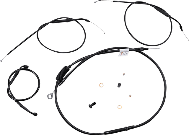 BURLY BRAND 0662-0593 Extended Handlebar Cable and Brake Line Kit for Sportsters with ABS - Tracker/Scrambler Handlebars