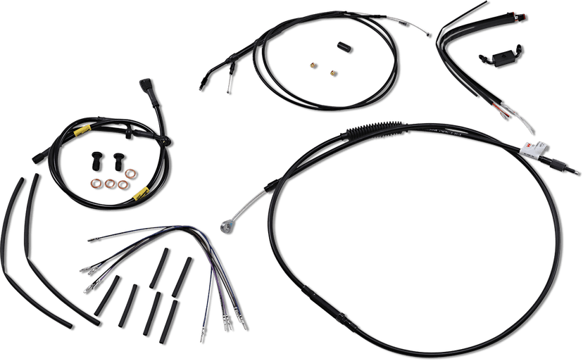 BURLY BRAND 0662-0609 Handlebar Cable and Brake Line Kit for Wide Glide Gorilla Handlebars - 16"