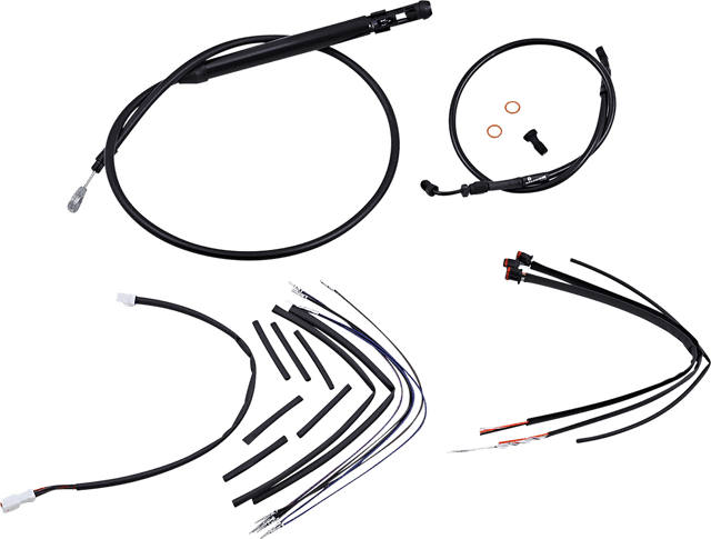 BURLY BRAND 0662-0723 Jail Bar Cable Kit - 14" Handlebars - Black Vinyl - '18-'24 Softail
