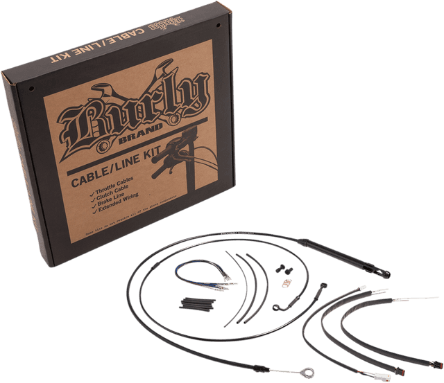 BURLY BRAND 0662-0725 Complete Black Vinyl Handlebar Cable/Line Kit for Ape Hangers - 14" - '18-'24 Softail — image 2 of 2
