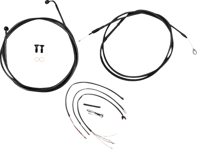 LA CHOPPERS 0662-0851 Complete Midnight Braided Cable Kit - Quick Connect - 12"-14" Handlebars - '18-'22 Softail