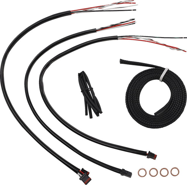 LA CHOPPERS 0662-0853 Complete Black Vinyl Braided Handlebar Cable/Brake Line Kit - 15"-17" Handlebars - '18-'22 Softail — image 2 of 2