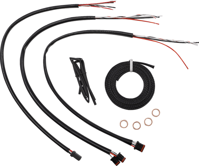 LA CHOPPERS 0662-0854 Complete Midnight Braided Cable Kit - Quick Connect - 15"-17" Handlebars - '18-'22 Softail — image 2 of 2
