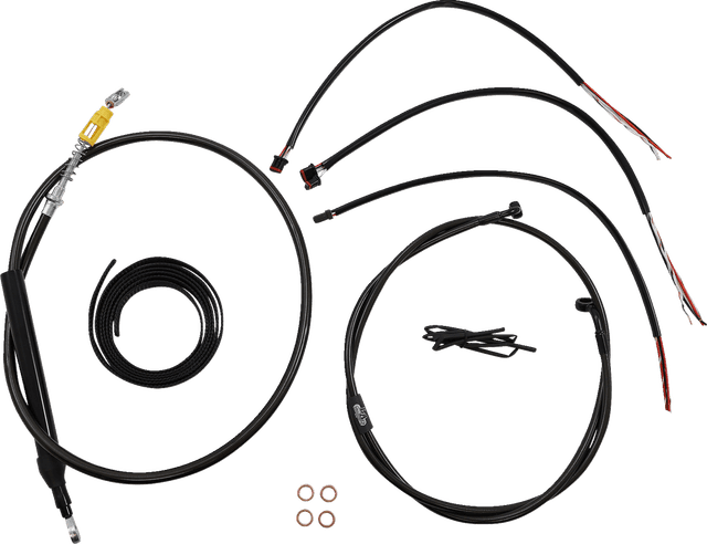 LA CHOPPERS 0662-0857 Complete Midnight Braided Cable Kit - Quick Connect - 18"-20" Handlebars - '18-'22 Softail