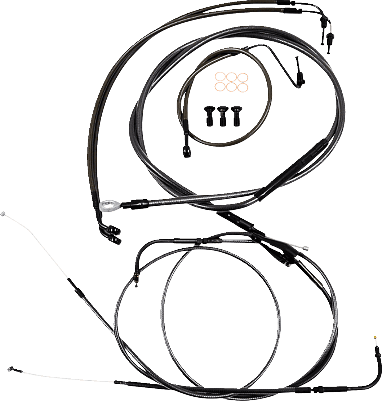 LA CHOPPERS 0662-0860 Handlebar Cable/Brake Line Kit - Quick Connect - Mini Ape Hangers - Midnight - '18-'24 Softail